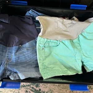 Mint Green Lace Trim Women's Shorts